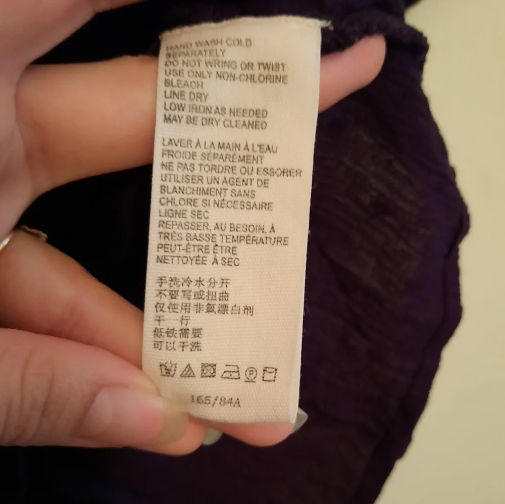 Free People Sweet Roses Pullover Blouse Navy XS - Picture 9 of 11